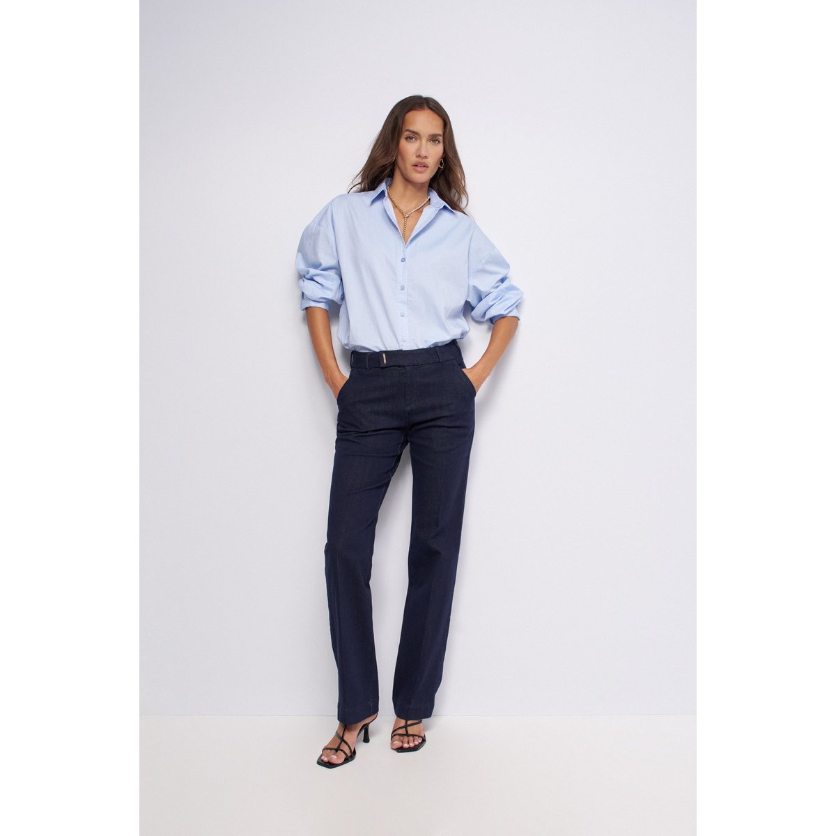 SECRET CHINO PUSH IN STRAIGHT noir, SALSA JEANS