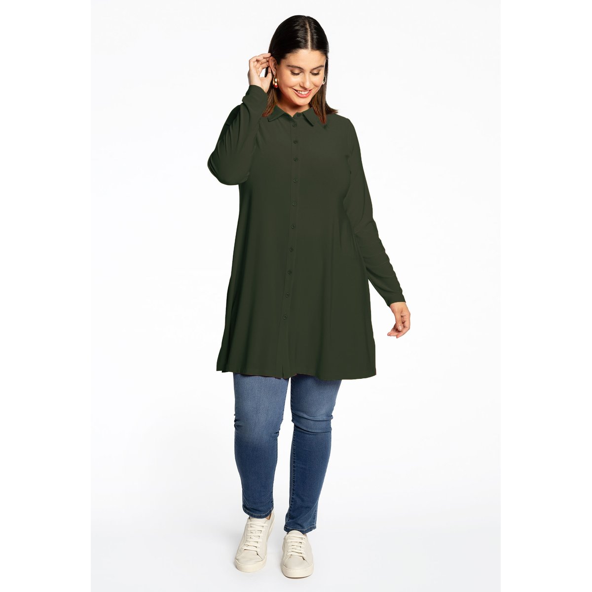 Chemise avec manches longues vert foncé, YOEK