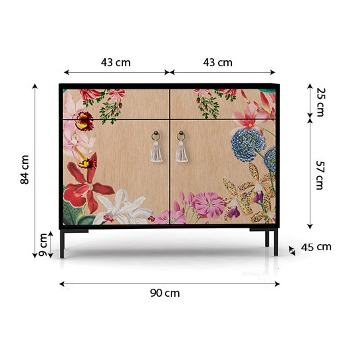 Buffet 2 portes et 2 tiroirs ALISE imprimé orchidea, REALLY NICE THINGS