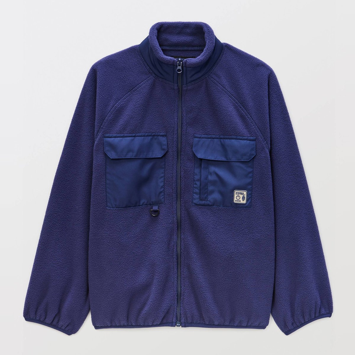 Veste polaire avec poche poitrine marine, MONOPRIX