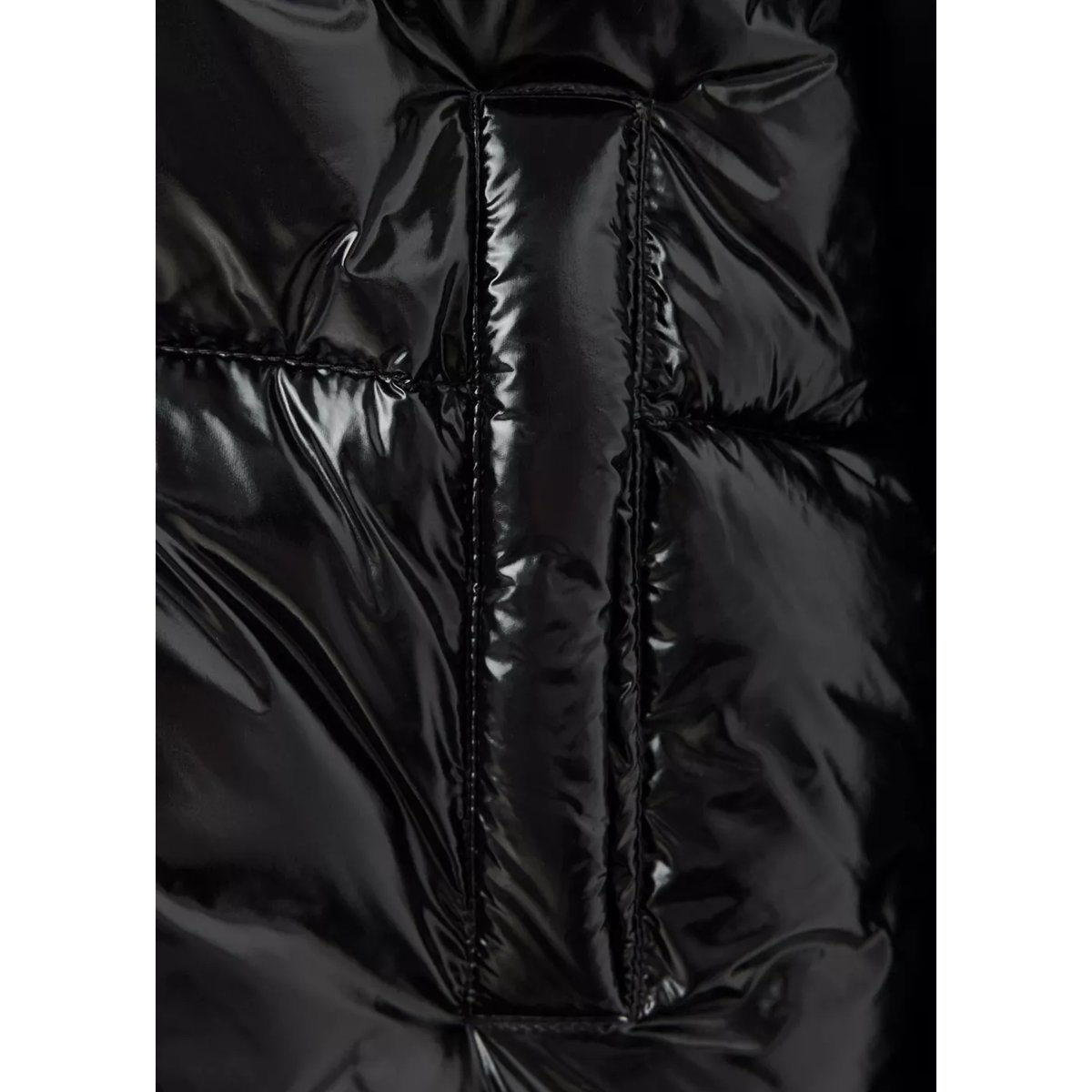 Anorak matelassé brillant noir, MANGO TEEN