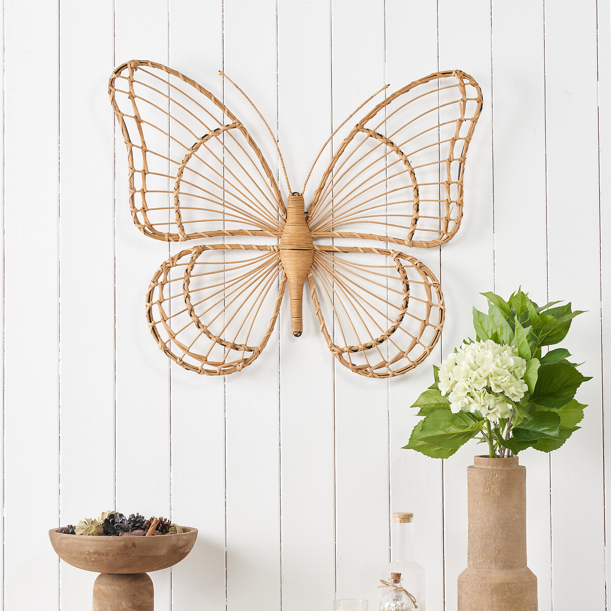 Large Natural Rattan Butterfly Wall Art natural, ÉDITÉ