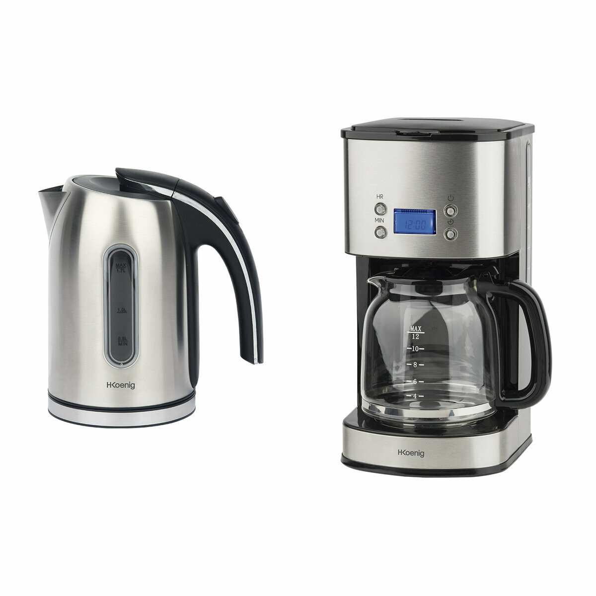 bouilloire 1.7 et cafetiere programmable  - bo17 + mg30 jaune, H.KOENIG