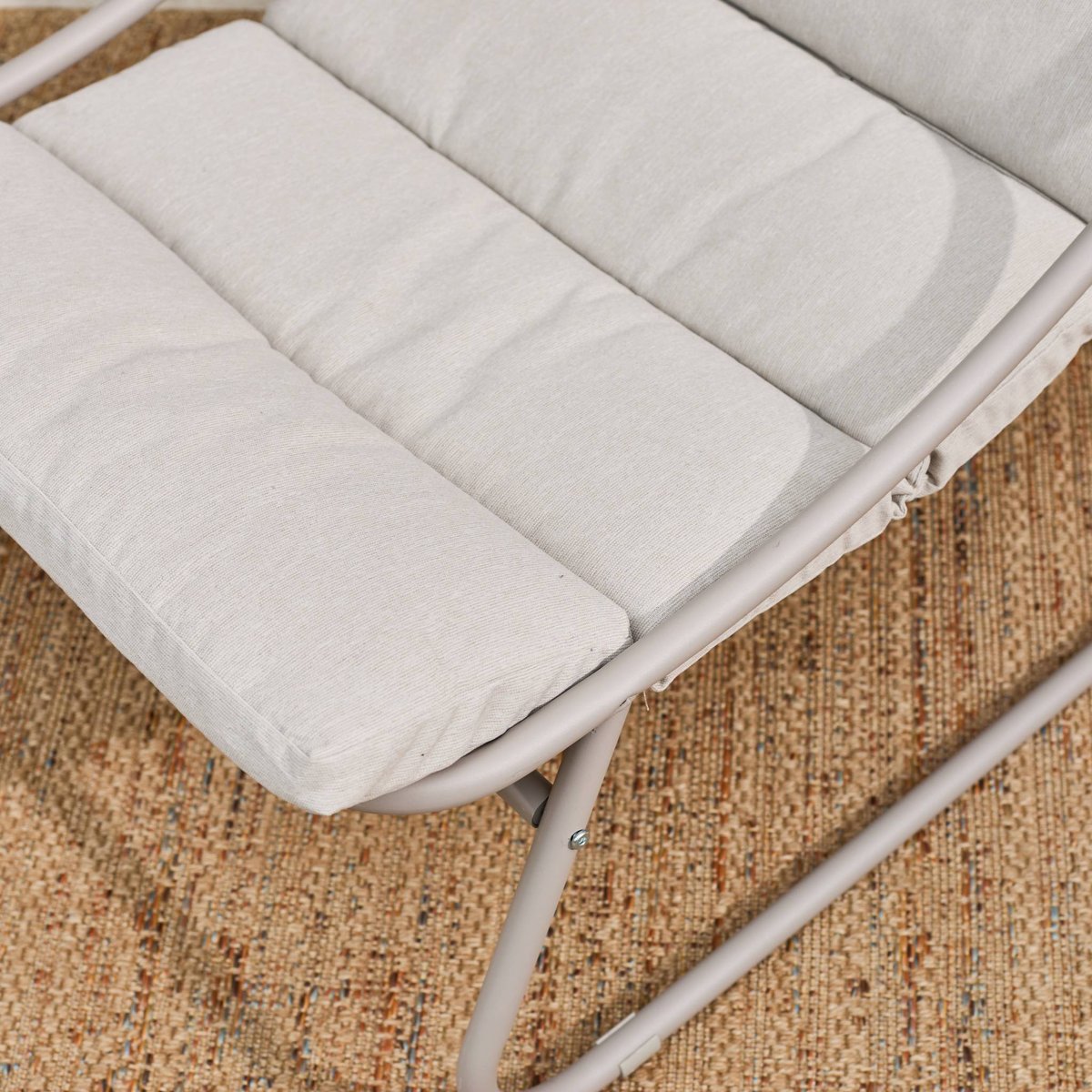 Fauteuil relax acier (lot de 2) EDENA beige, SWEEEK