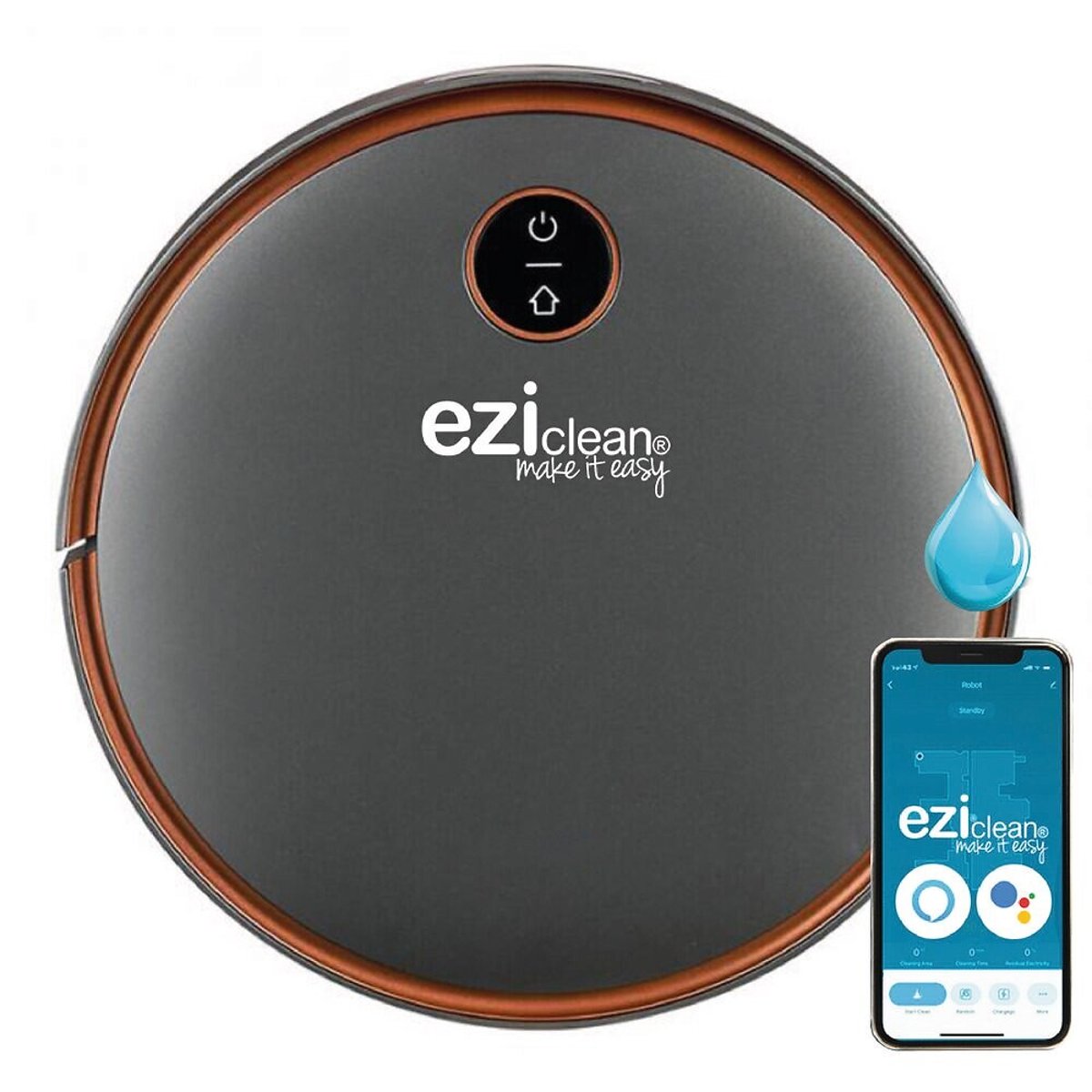 Aspirateur robot connecté Aqua Imap A50 noir, EZICLEAN