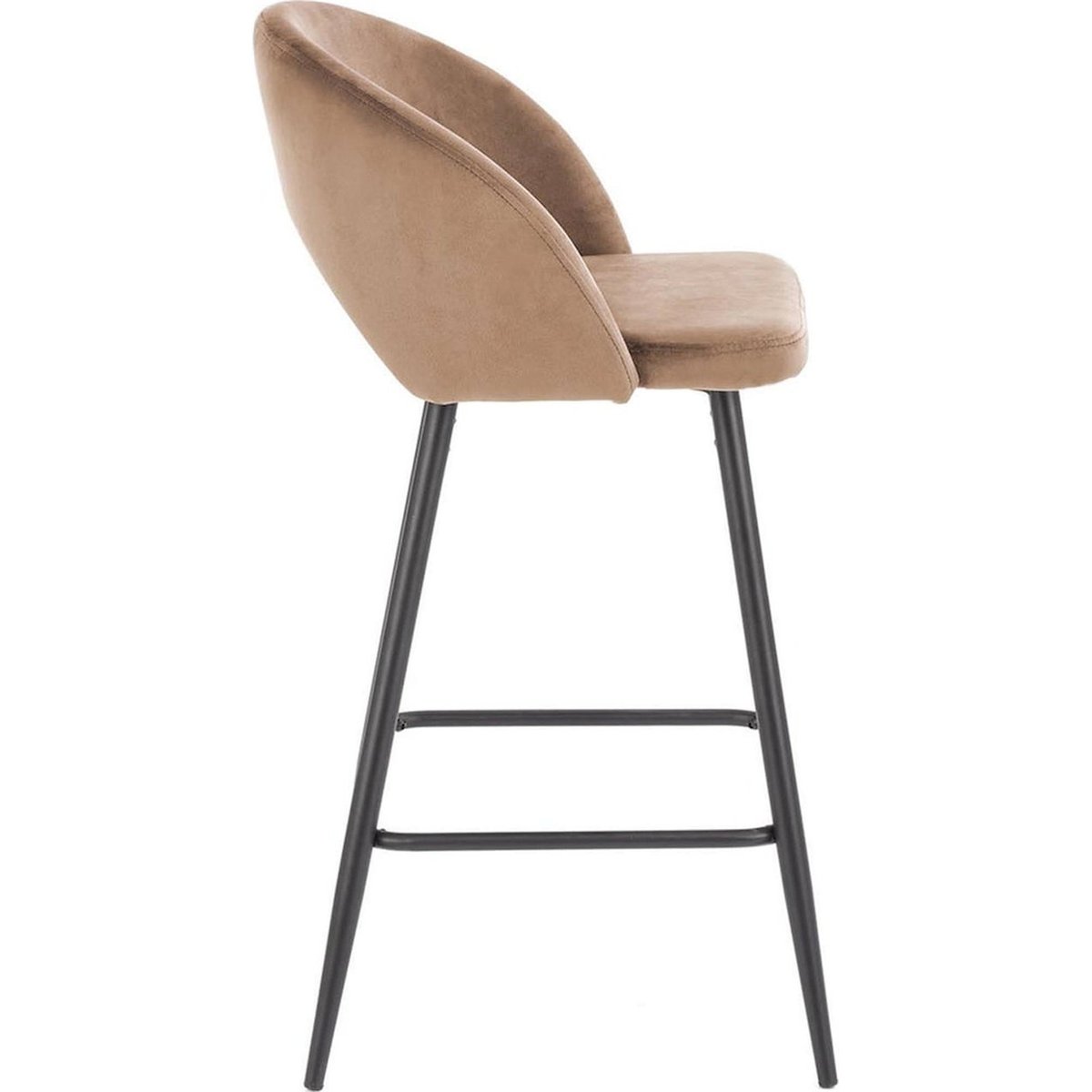 Tabouret de bar tapissé collection FLUOSOM rose poudré, RECOLLECTION