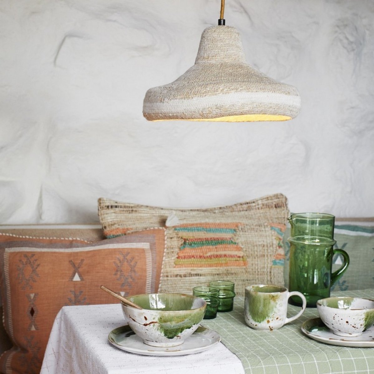 Assiette artisanale grès vert, MADAM STOLTZ