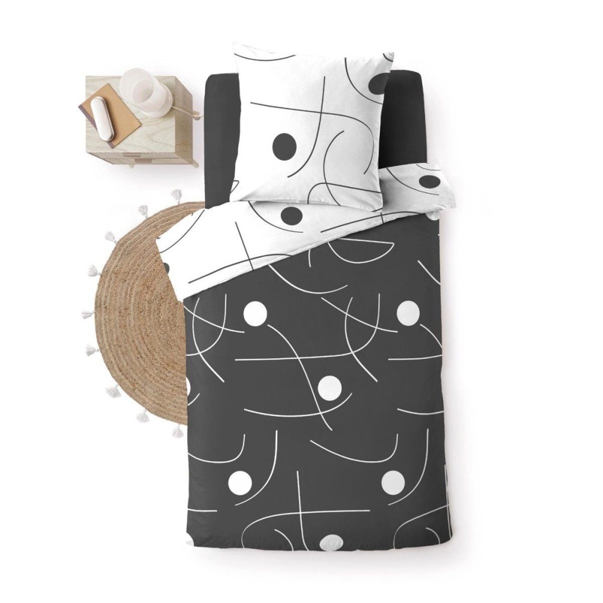 Housse De Couette 140x200 + 1 Taie D'oreiller Sonate gris, DECORATIE