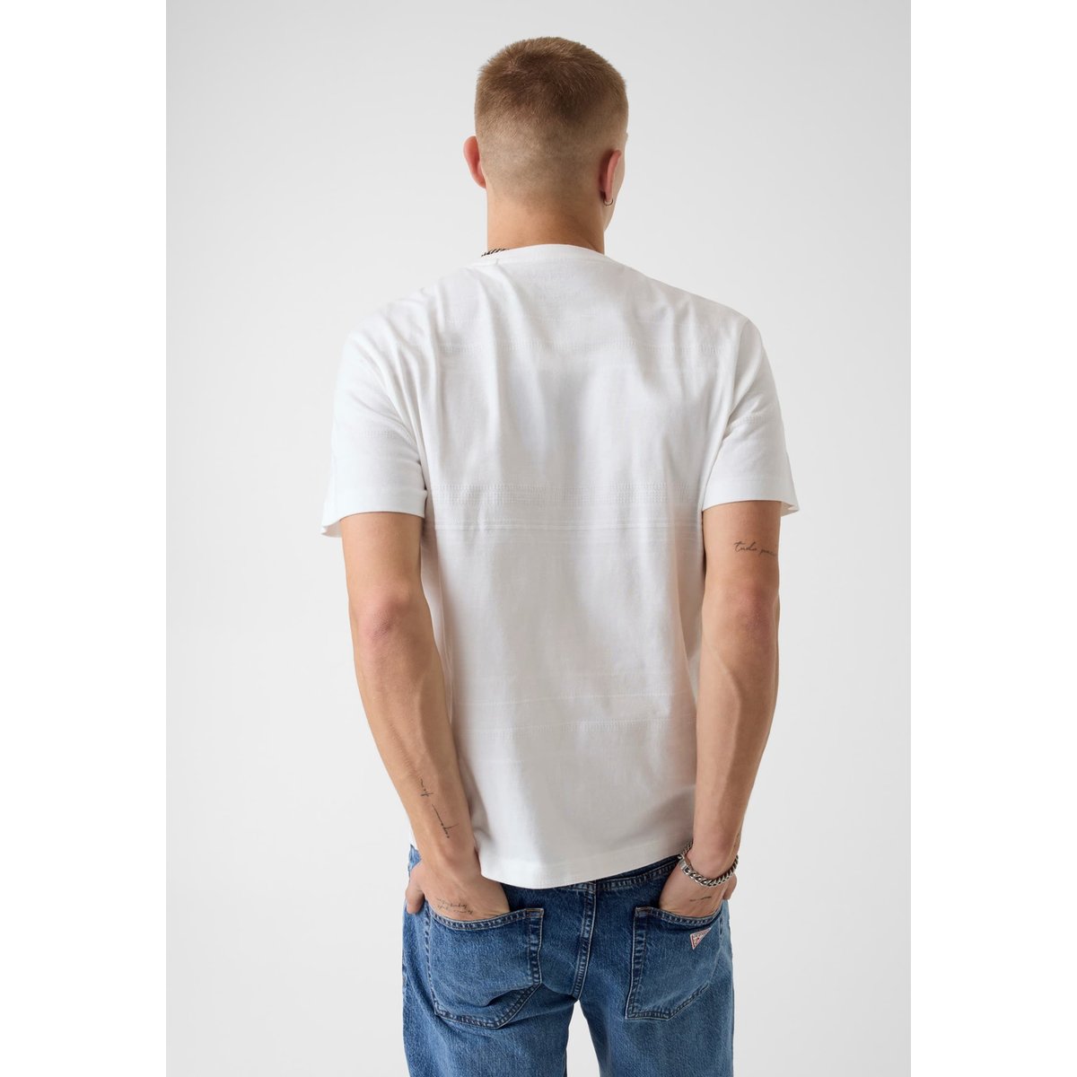 T-Shirt Avec Logo Imprimé blanc multicolore, GUESS JEANS