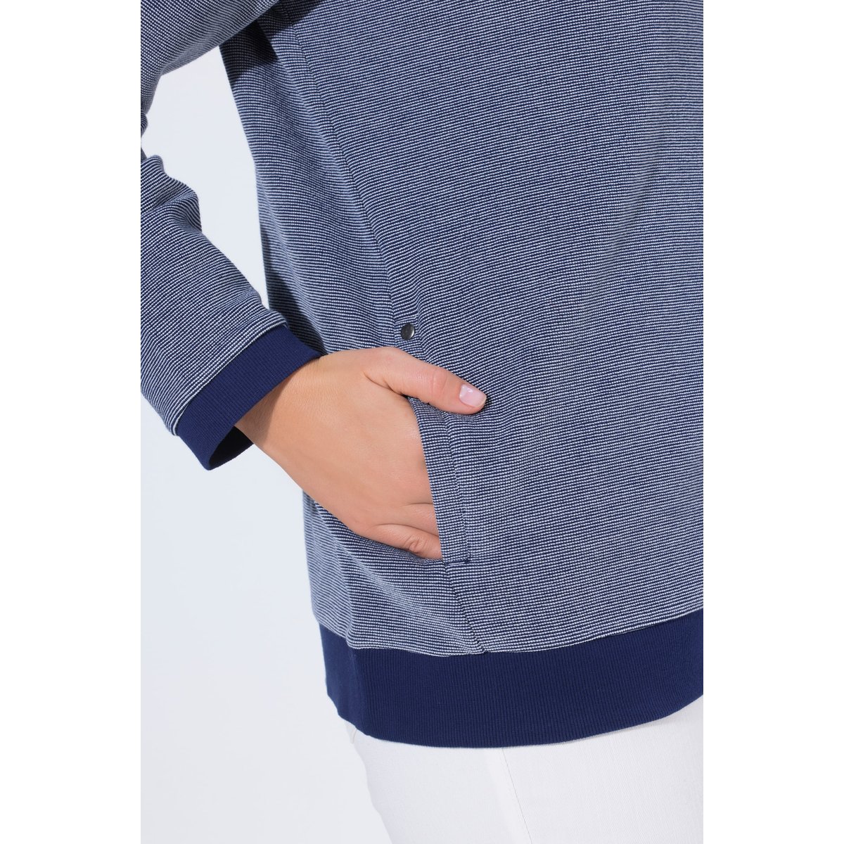 Veste en molleton, matière texturée bleu encre, ULLA POPKEN