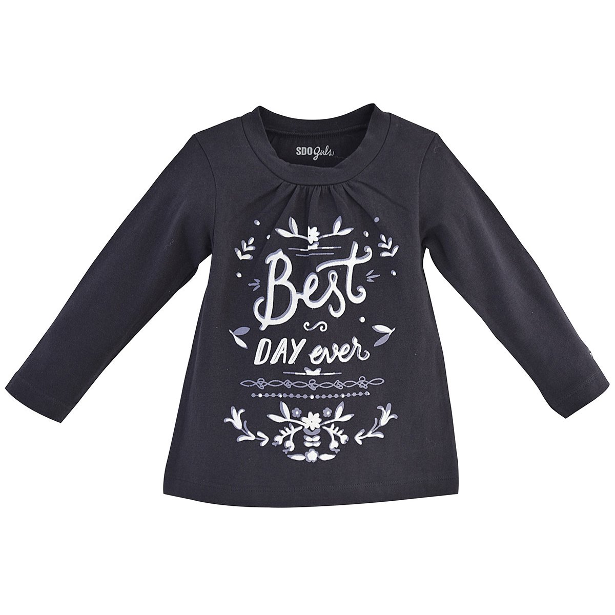 Tee shirt fille anthracite "best day" gris, SUCRE D'ORGE