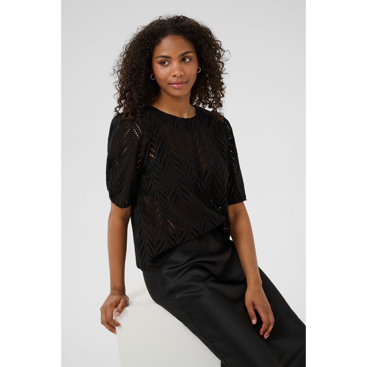 Blouse à manches courtes noir black, KAFFE