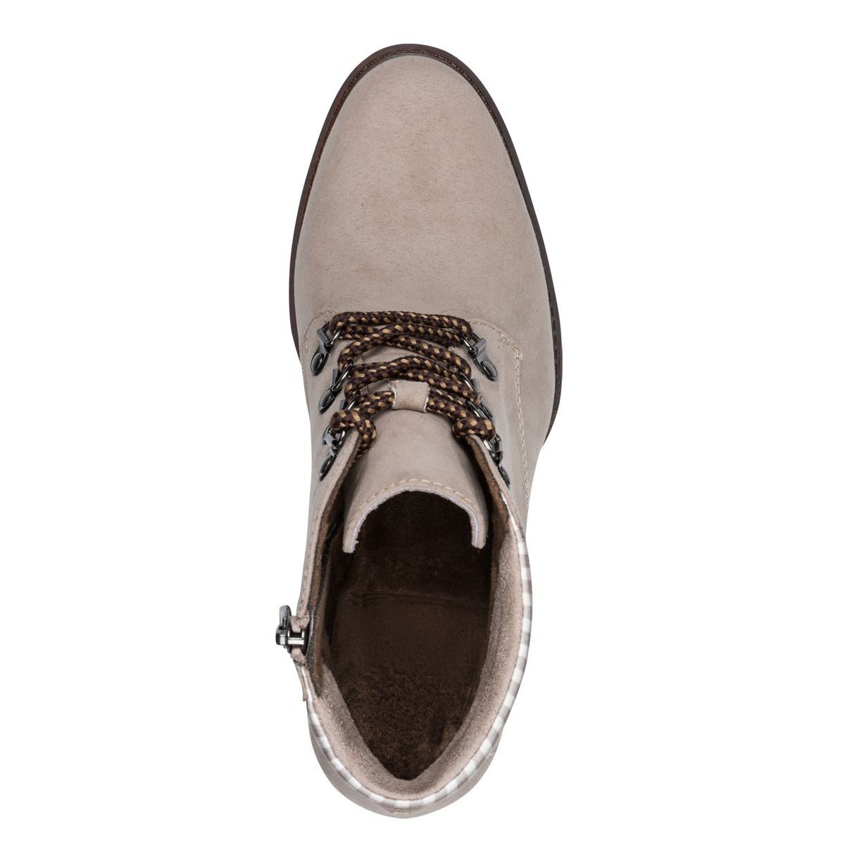 Bottine talon bloc marron taupe combiné, MARCO TOZZI