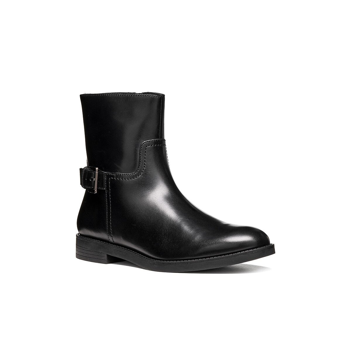 Flache Lederstiefeletten, ESMEENA schwarz, GEOX