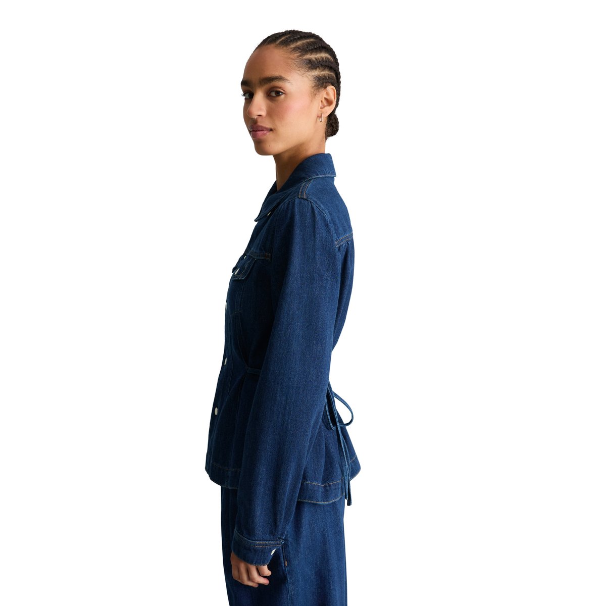Surchemise en jean ajustée réalisé avec Orange Fiber bleu, MARC O’POLO DENIM
