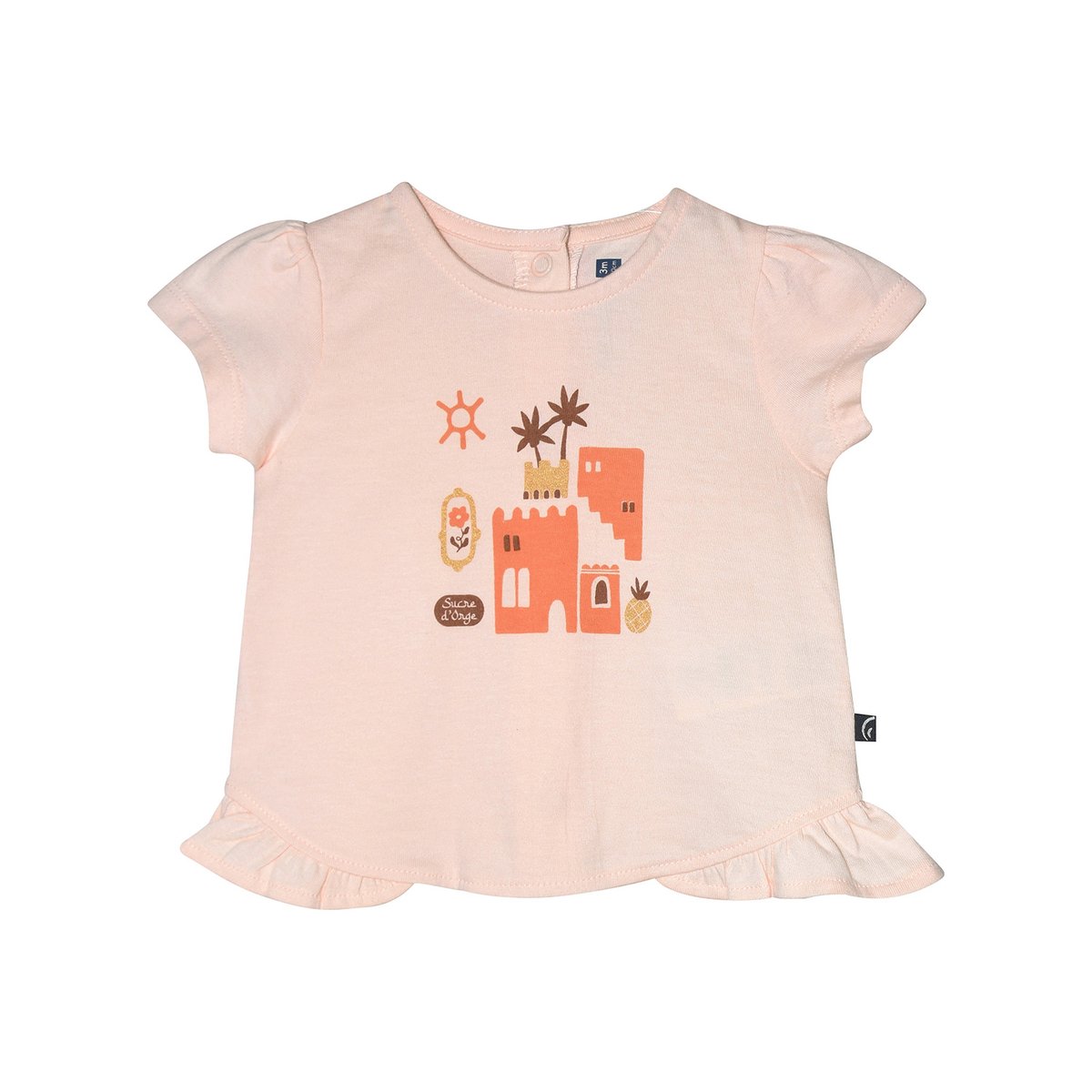Ensemble t-shirt et short ramia beige, SUCRE D'ORGE