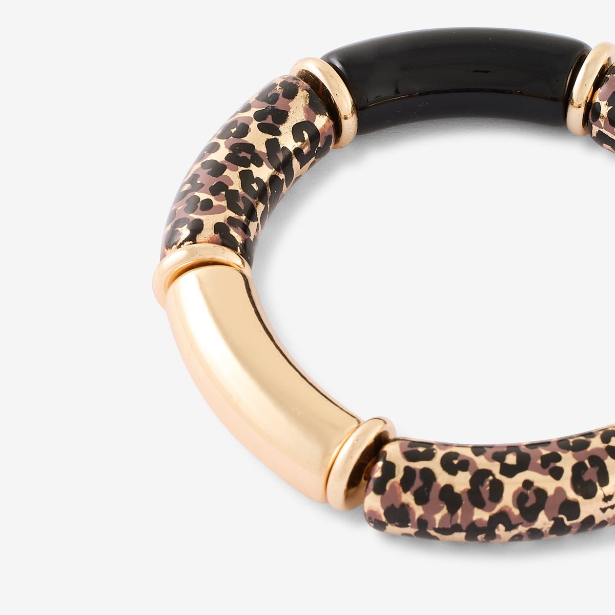 Bracelet tubes Balagane imprimé léopard noir, BALABOOSTE
