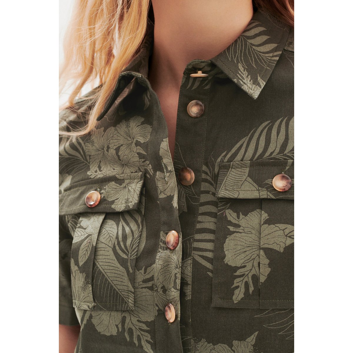Chemise CLEO vert kaki, CAROLL