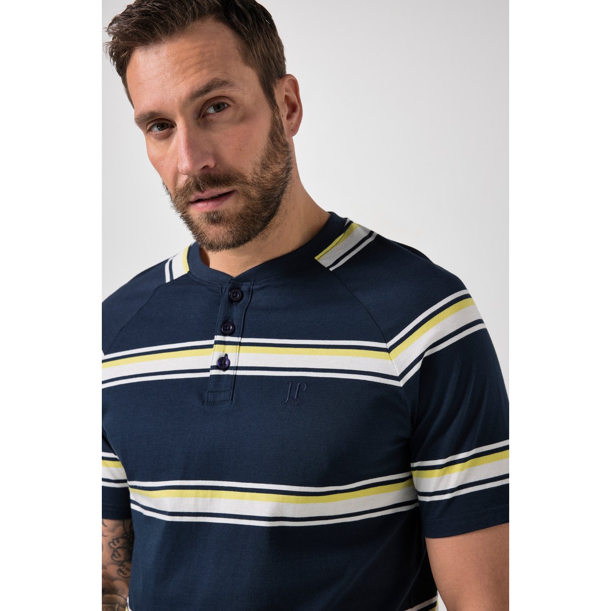 Pyjama JP 1880 deux pièces (T-shirt + short bleu marine, JP1880