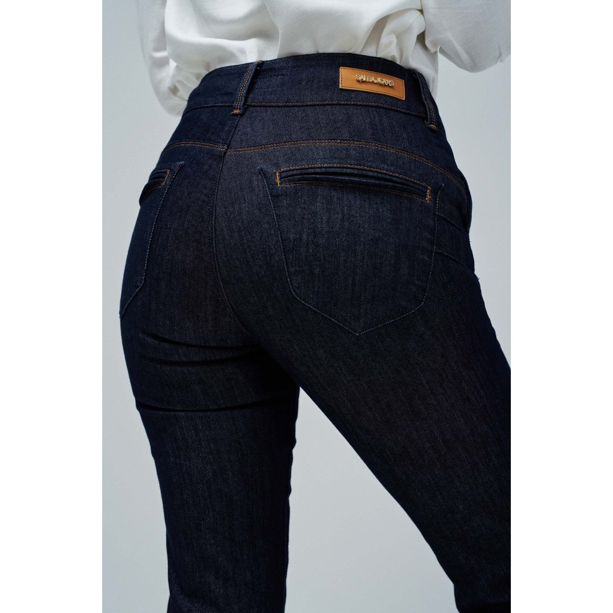 SECRET CHINO PUSH IN DROIT bleu denim, SALSA JEANS