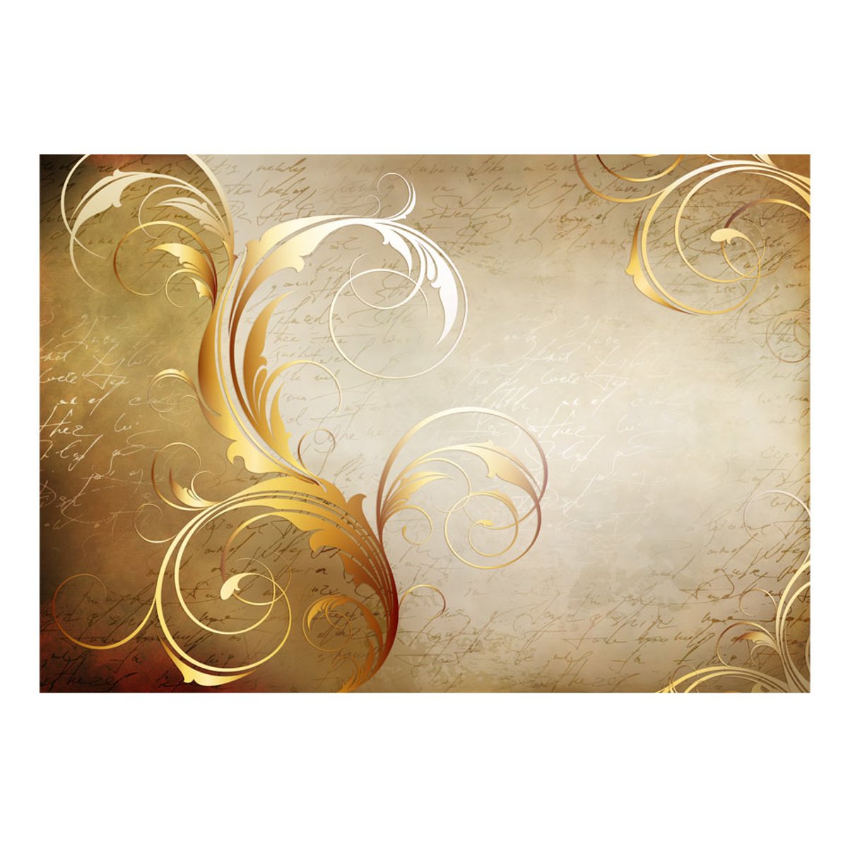 Papier peint intissé panoramique Gold leaf jaune / doré, EDEN