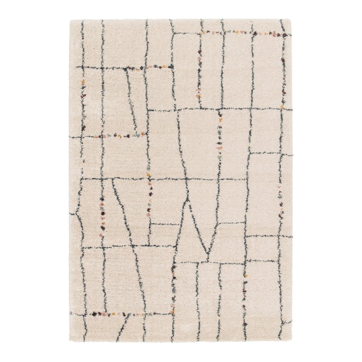 Tapis à poils longs design doux et volumineux TELEIA beige sable, AFK LIVING