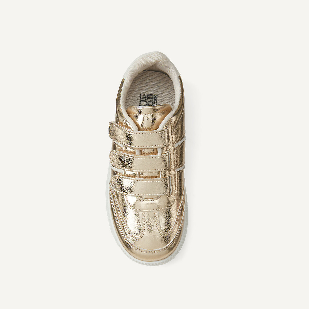 Sapatilhas com barras autoaderentes dourado, LA REDOUTE COLLECTIONS
