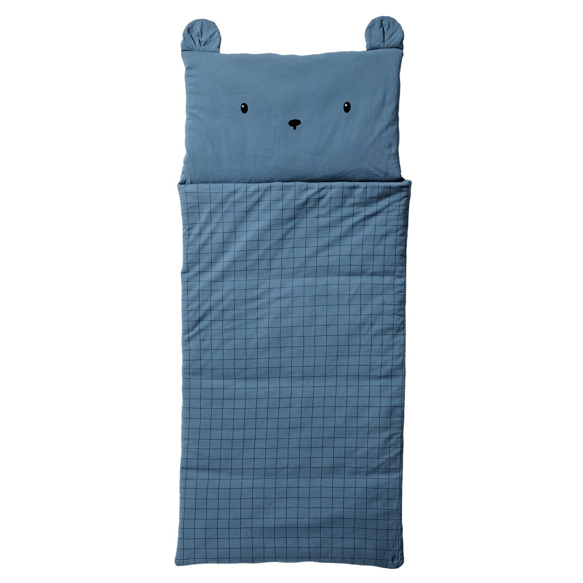 Sac de couchage Ourson, avec coton recyclé bleu, VERTBAUDET