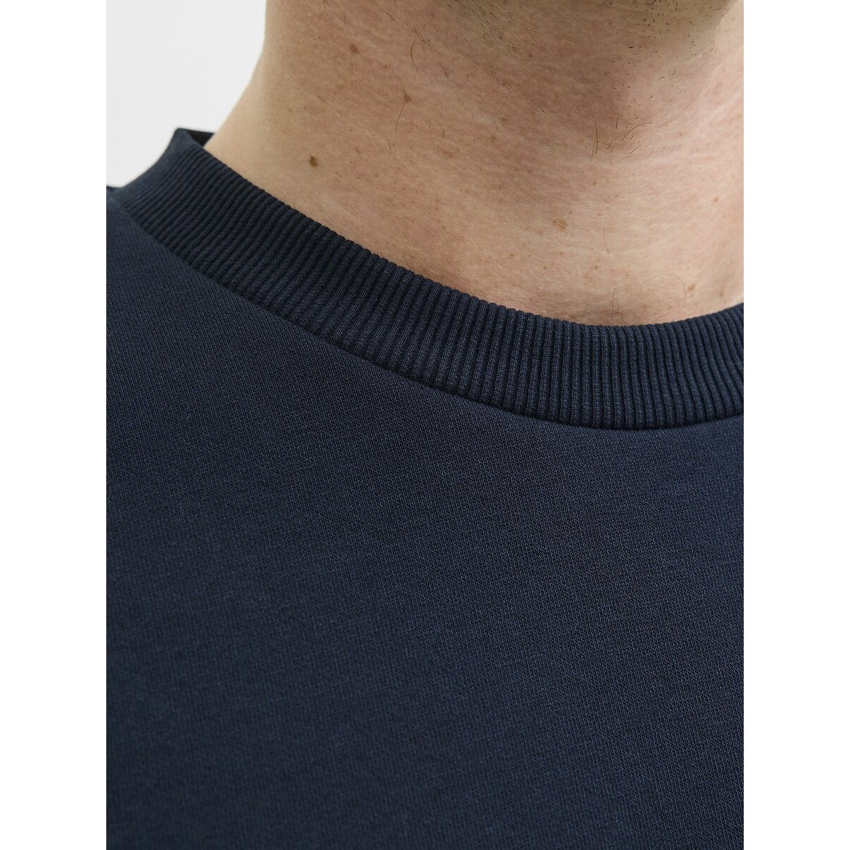 Sweat col rond petit logo bleu marine, JACK & JONES
