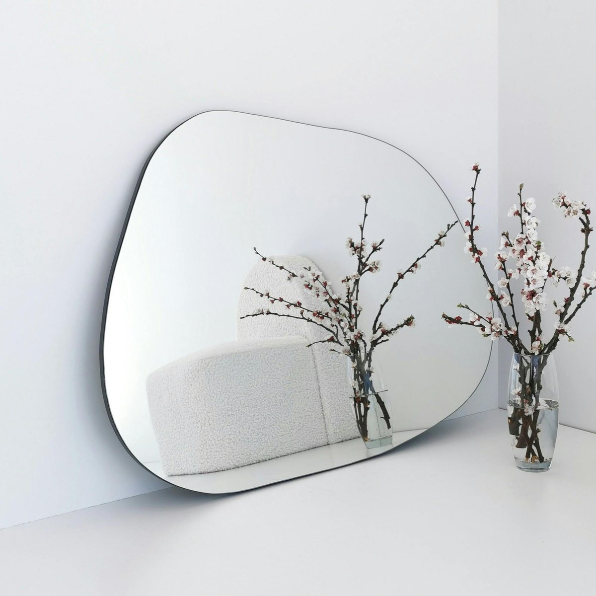 Miroir design organique 75 cm, forme libre CODY noir, PIER IMPORT