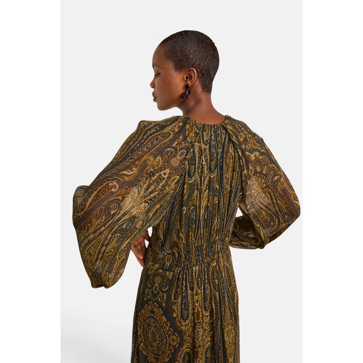 Robe fluide vert sapin en viscose PEPITE cypres, Maison 123