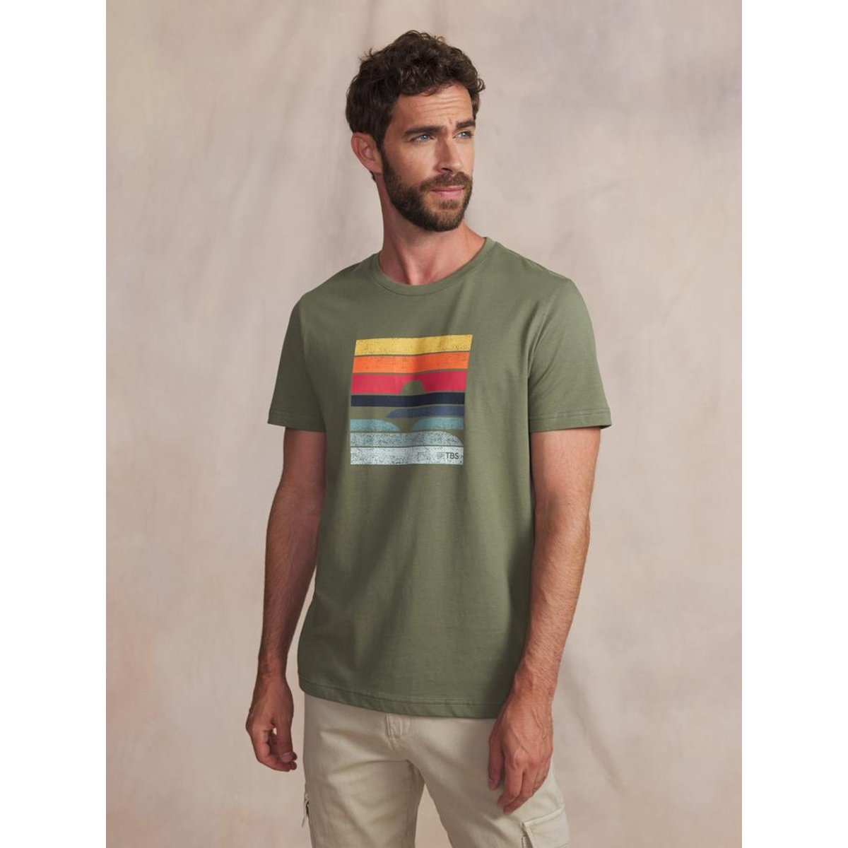T-shirt manches courtes KERANTEE kaki, TBS