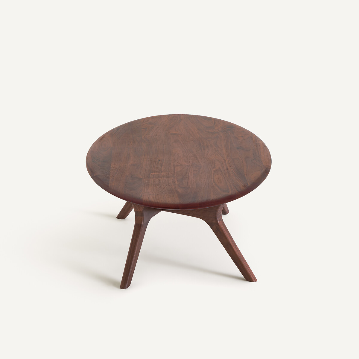 Mesa de centro elíptica em nogueira maciça, Maricielo nogueira, AM.PM