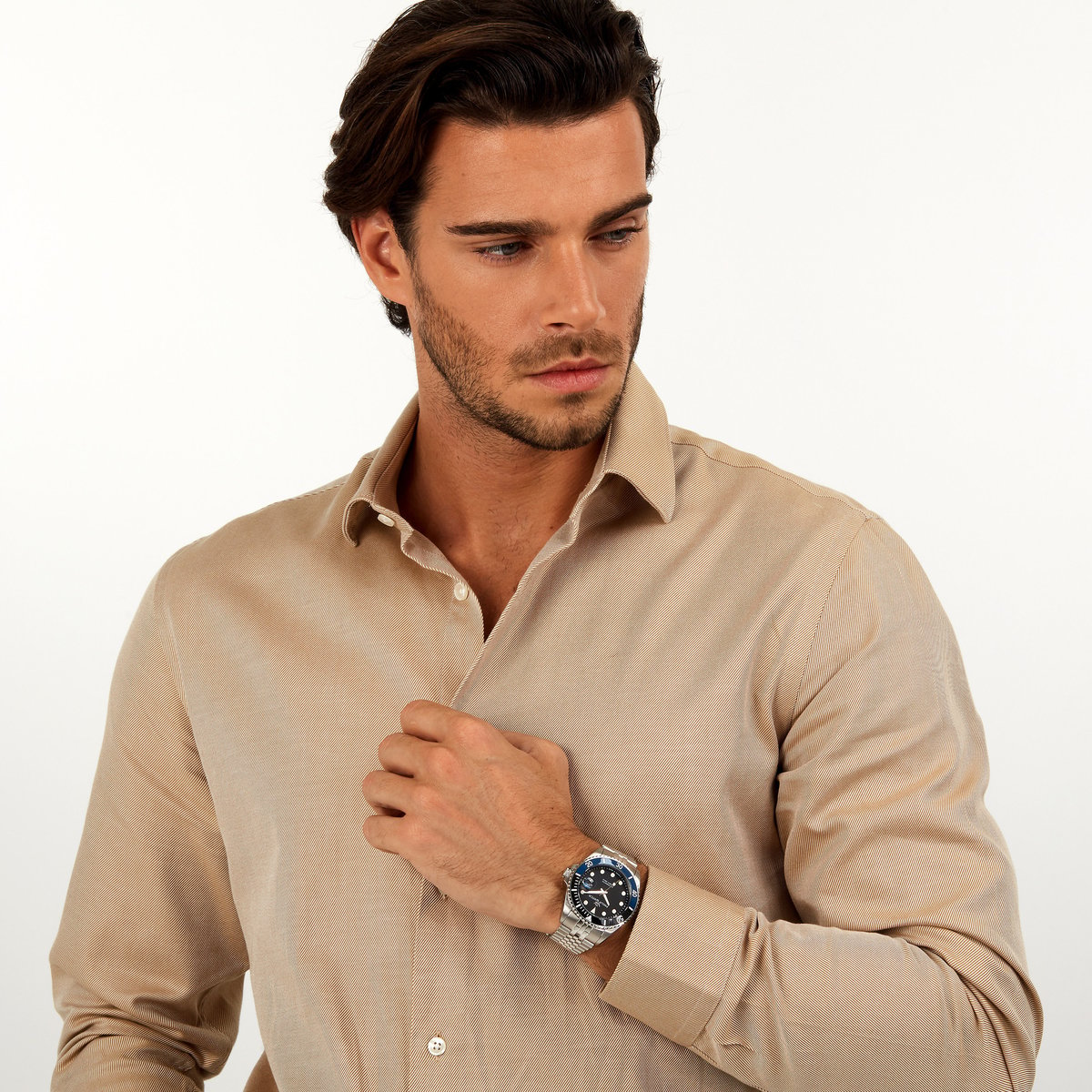 Montre analogique en acier, silicone CARIBE noir, bleu, argent, PHILIP WATCH
