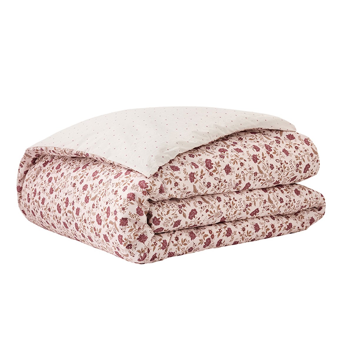 Housse de couette imprimée en percale de coton, ORIENTAL GARDEN rose clair, ESSIX