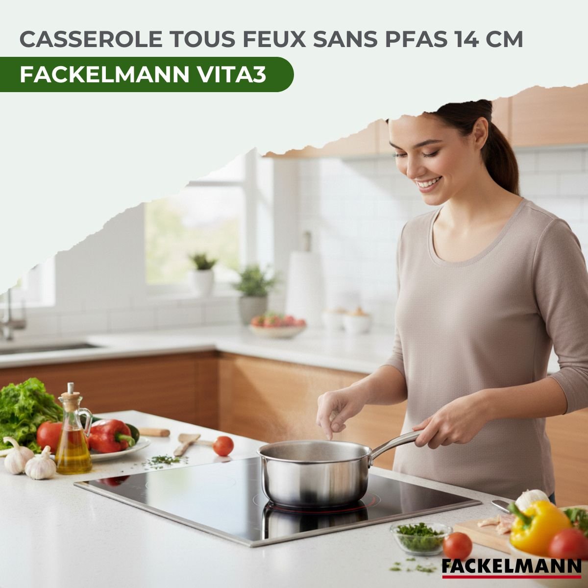 Batterie de cuisine 1 casserole 14cm VITA3 inox, FACKELMANN