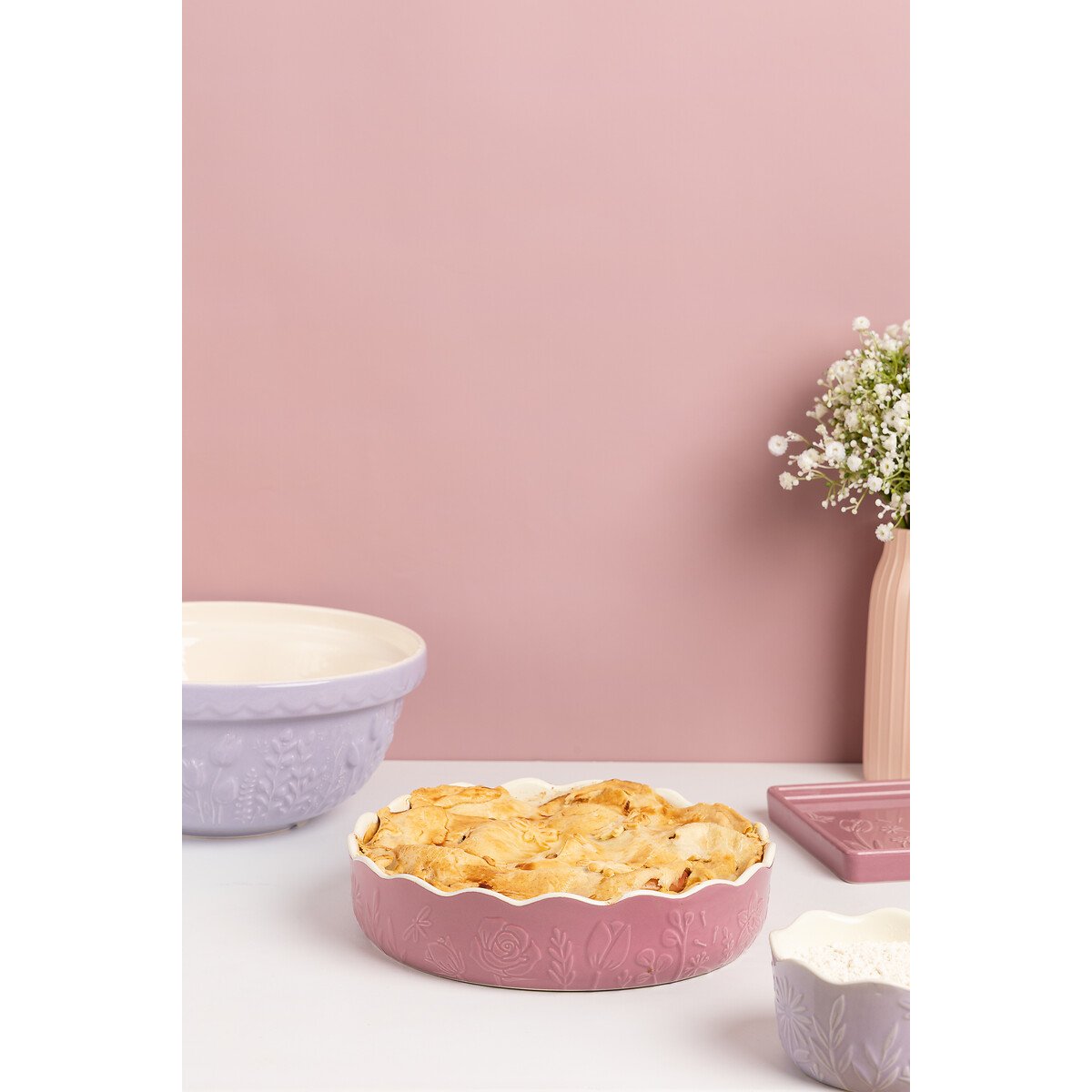 In The Meadow 23cm Pie Dish pink, MASON CASH
