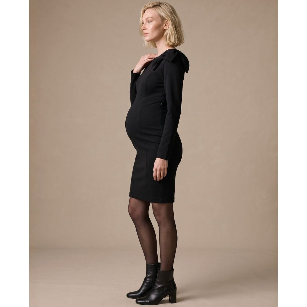 Robe d'allaitement Naia noir, CACHE COEUR