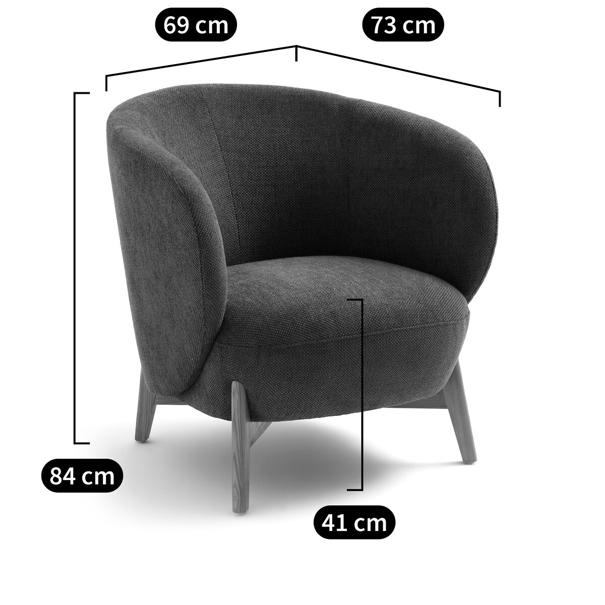 Fauteuil accoudoirs "oreilles", Lancy terracotta, LA REDOUTE INTERIEURS