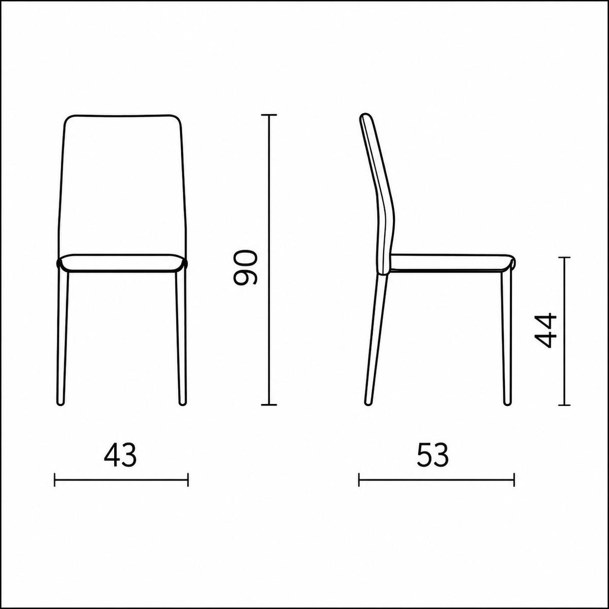Chaise de salle à manger moderne (lot de 2) LORA gris, PIER IMPORT