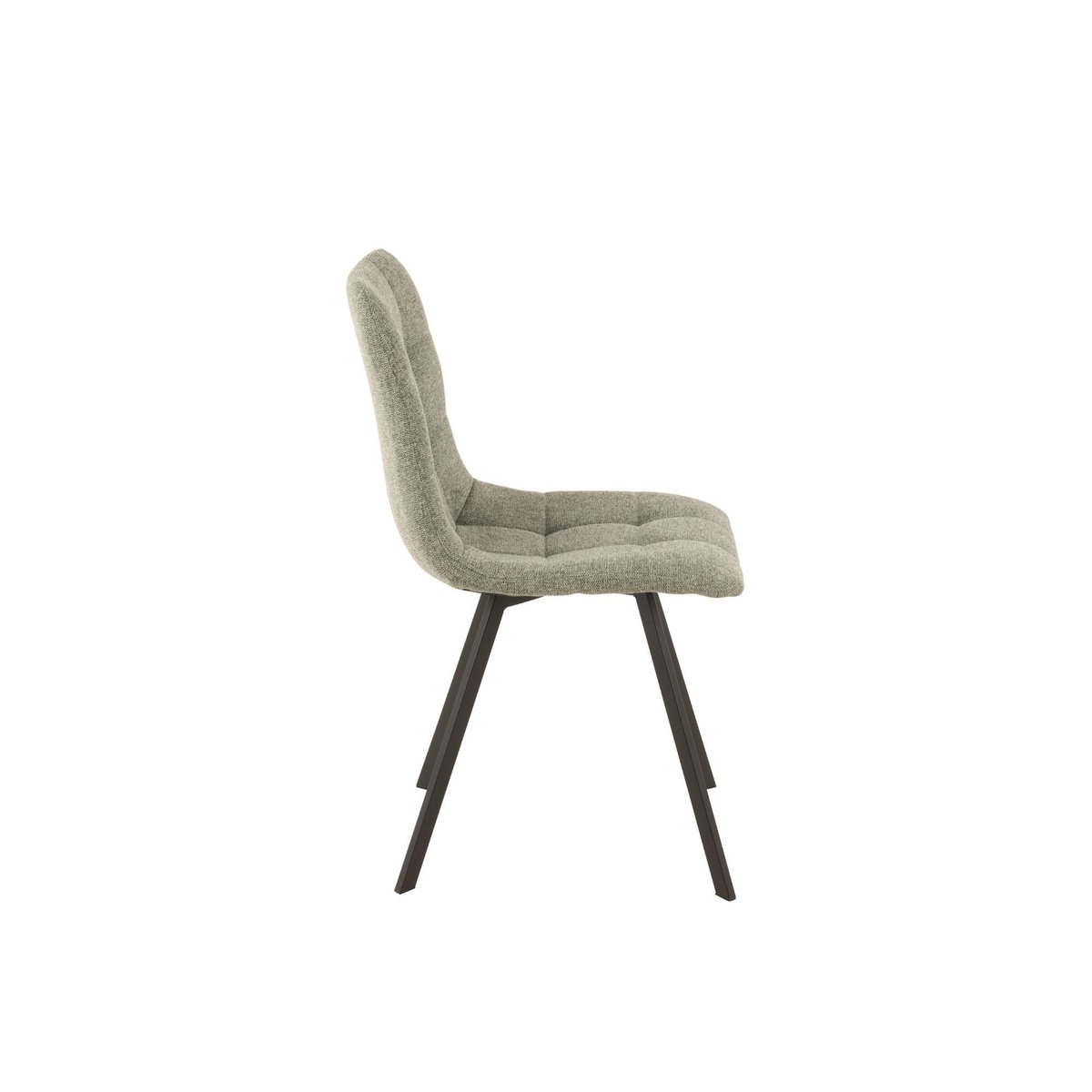 Chaises en tissu et en métal noir (lot de 2) - OLIVIA gris, HELLIN, DEPUIS 1862