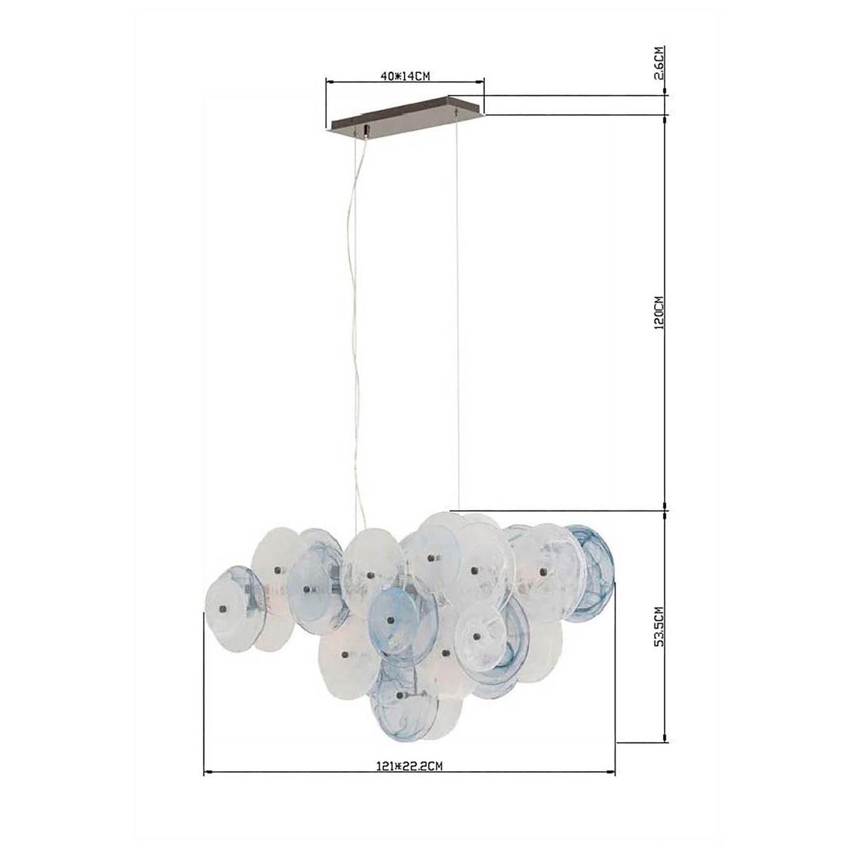 Suspension en verre, AQUAMARINE transparent, KARE DESIGN