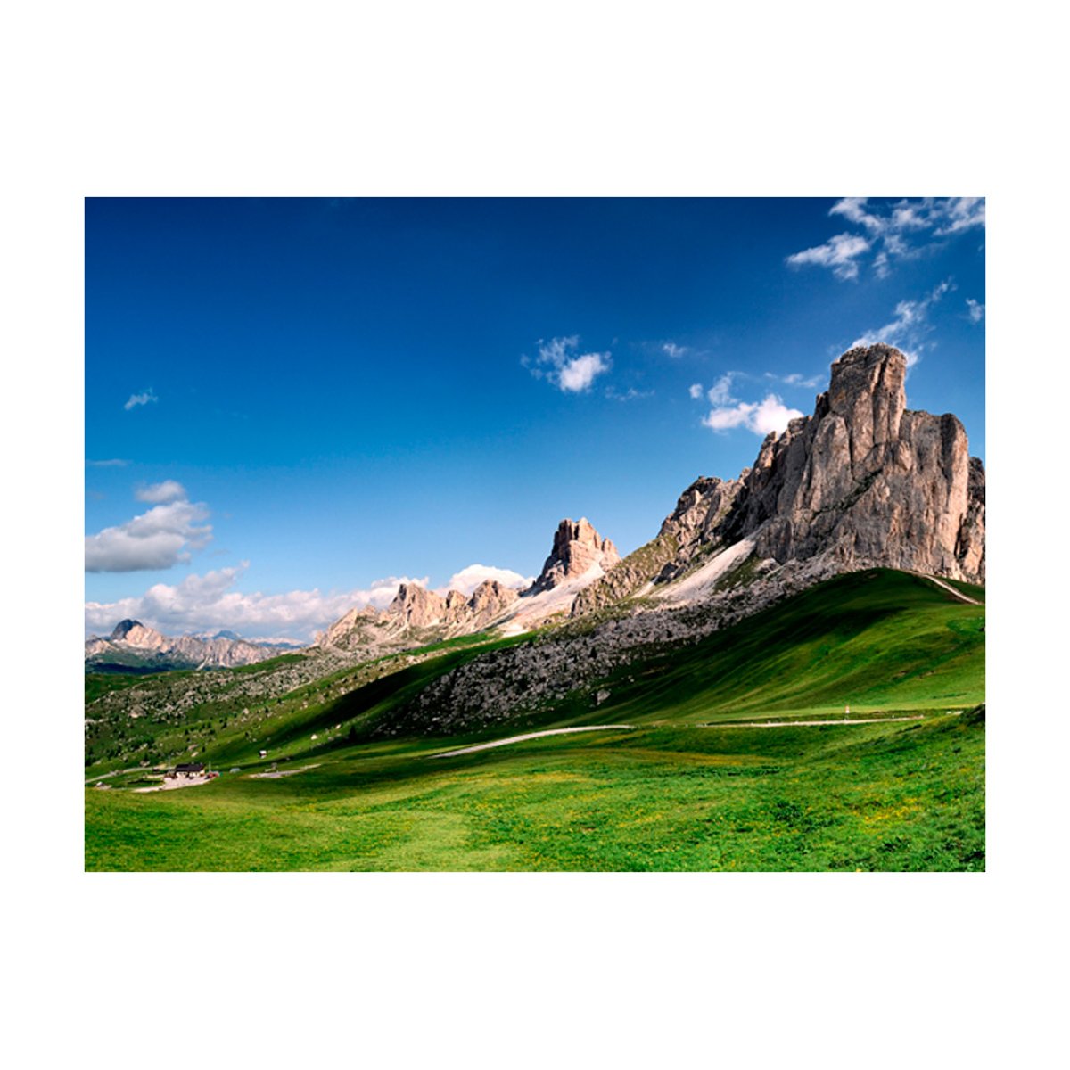 Papier peint intissé panoramique Paysage Passo di Giau - Dolomites, Italy bleu, EDEN