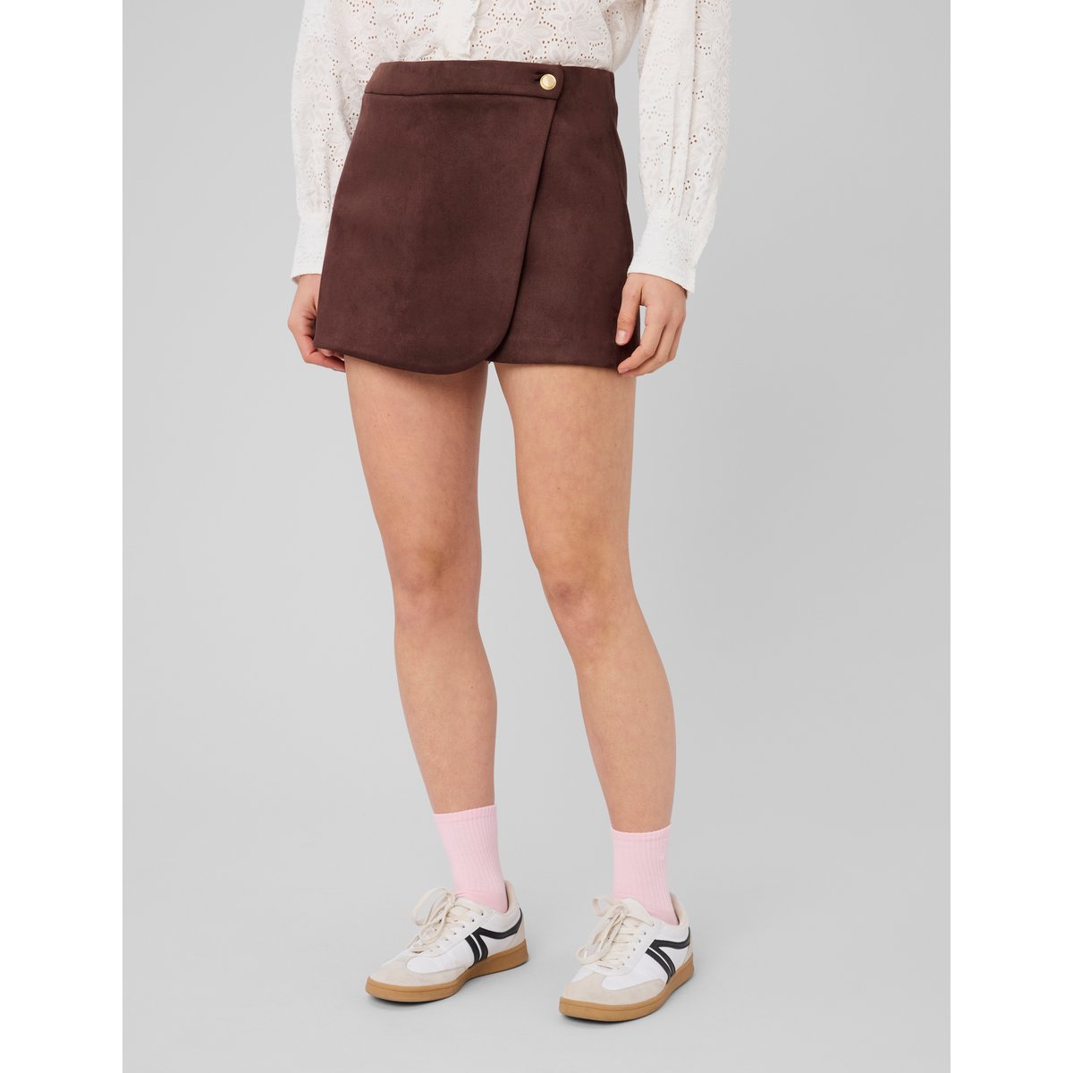 Jupe short suédine marron foncée, BZB