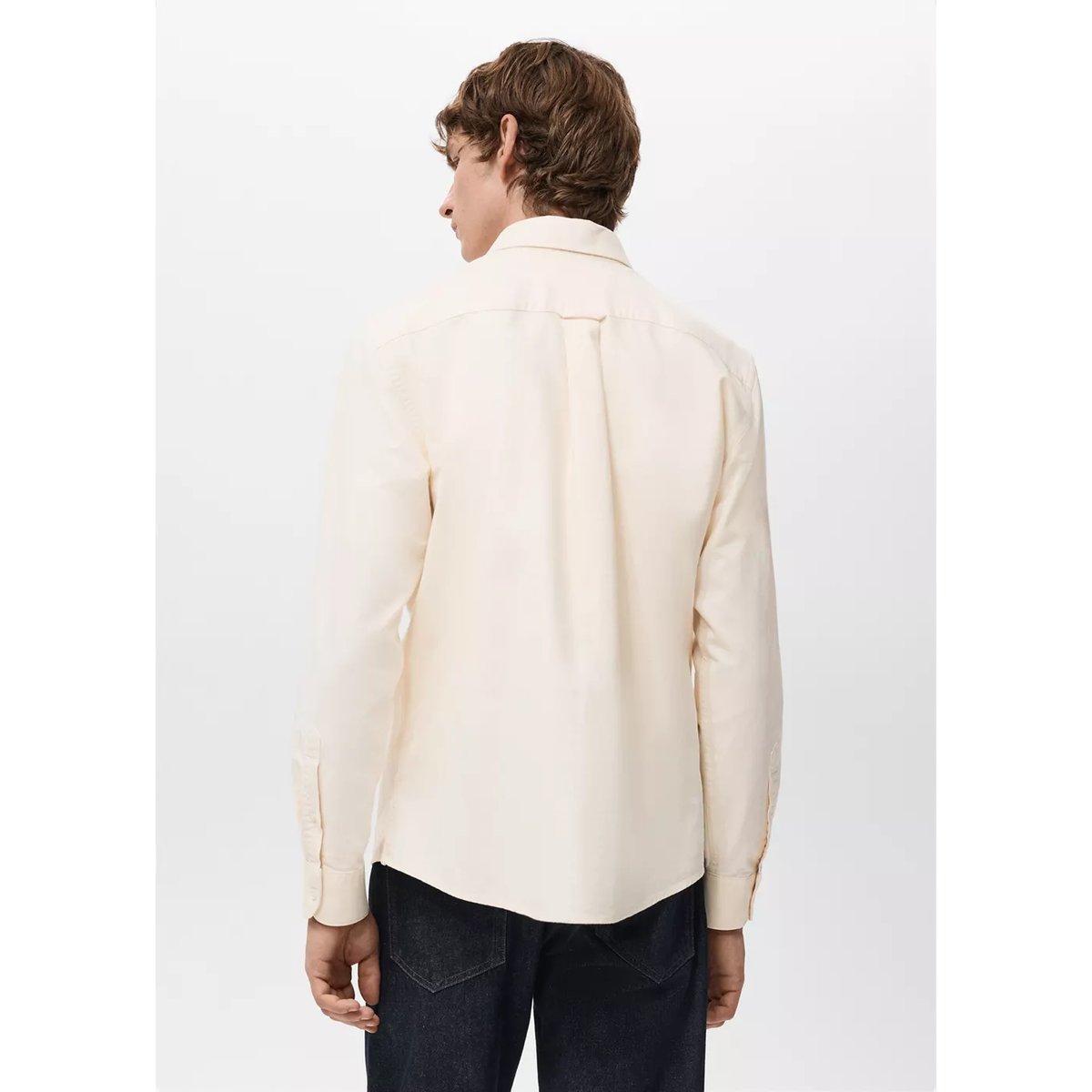 Chemise 100 % coton Oxford jaune pastel, MANGO MAN
