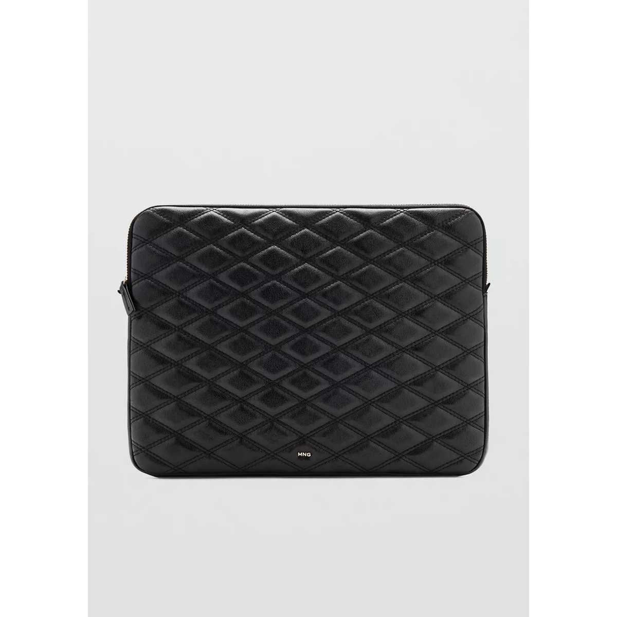 Housse matelassée simili-cuir noir, MANGO