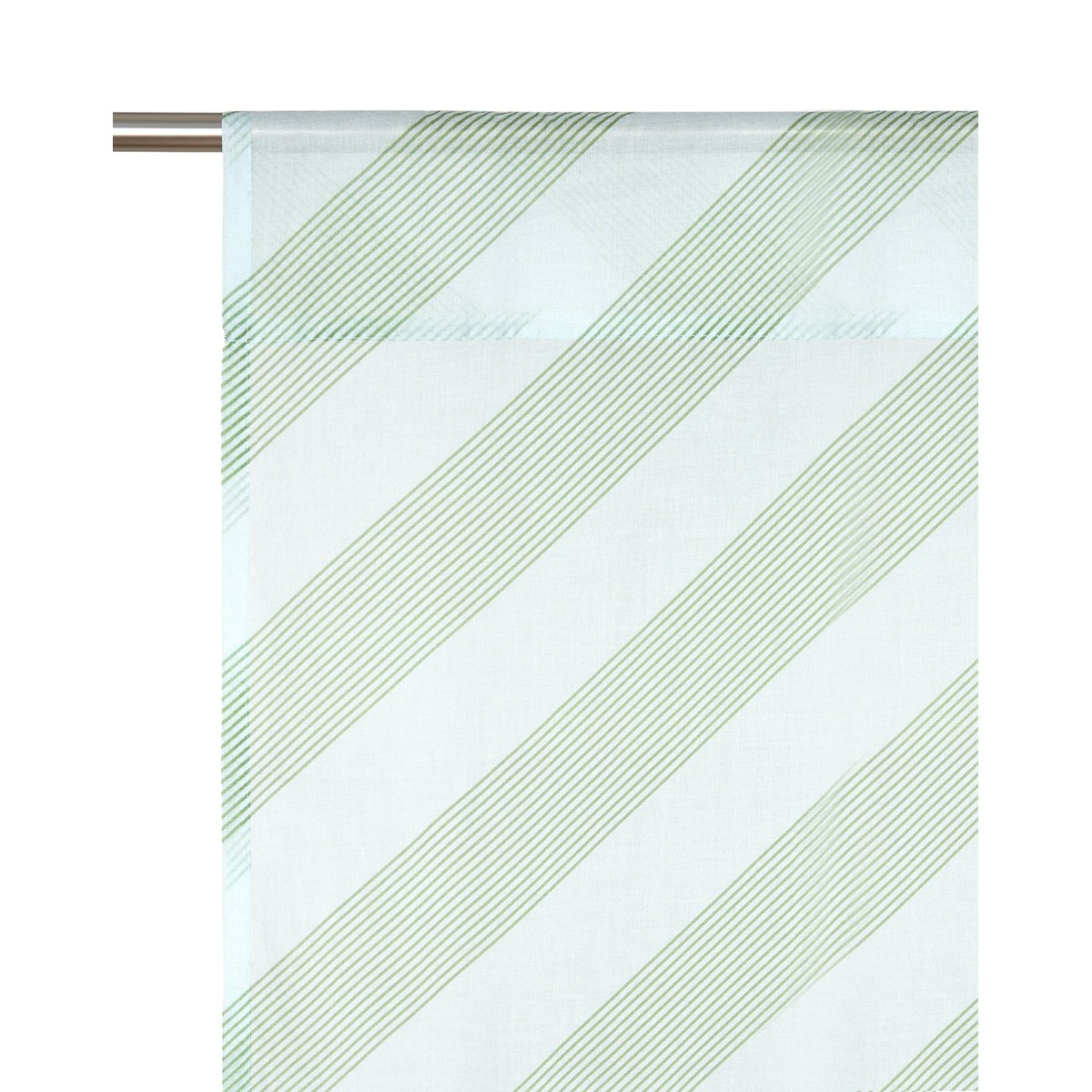 Rideau en voile de coton Wendy green diagonal stripes, NOBODINOZ