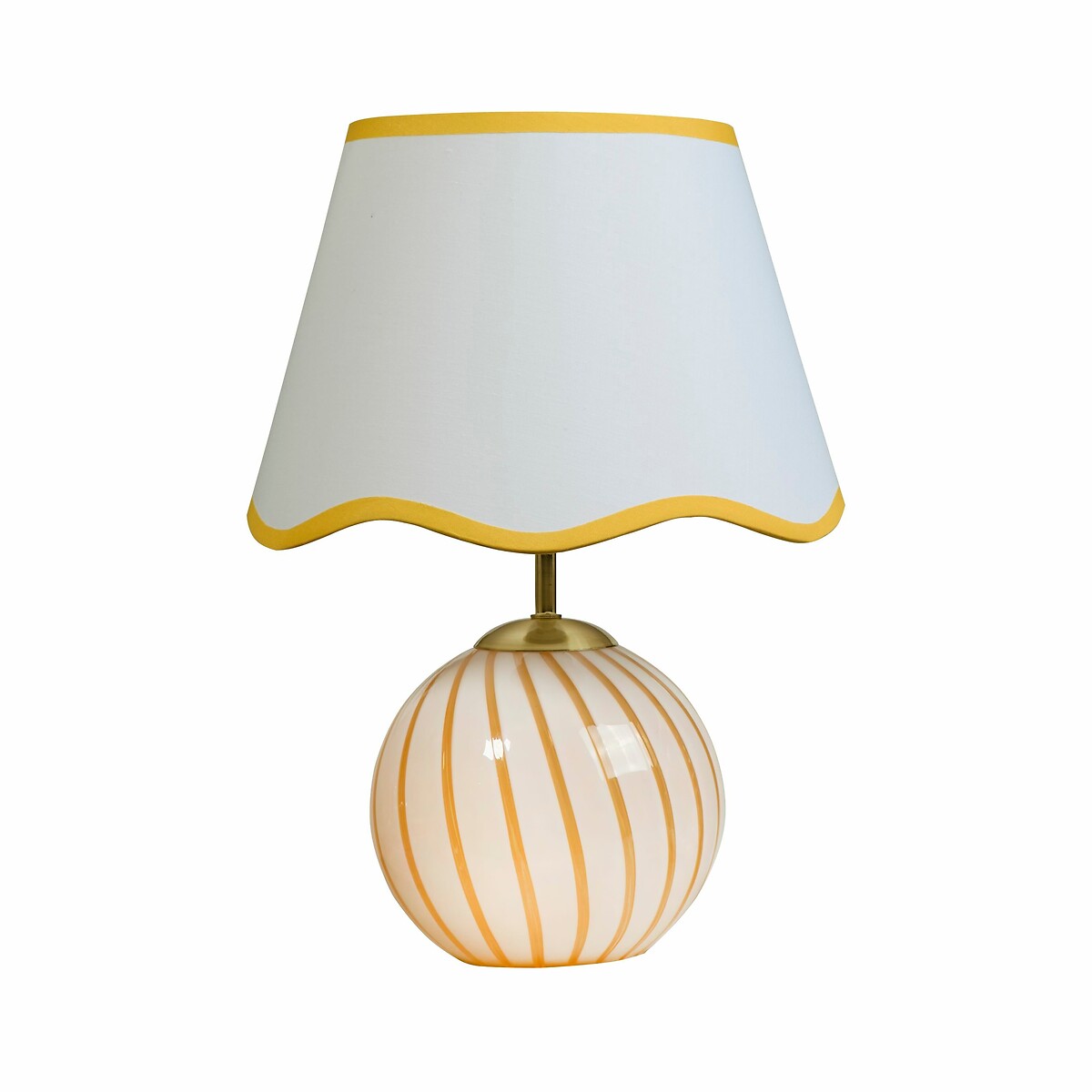 Bari Swirl Glass Table Lamp with Scalloped Shade brass, SO'HOME