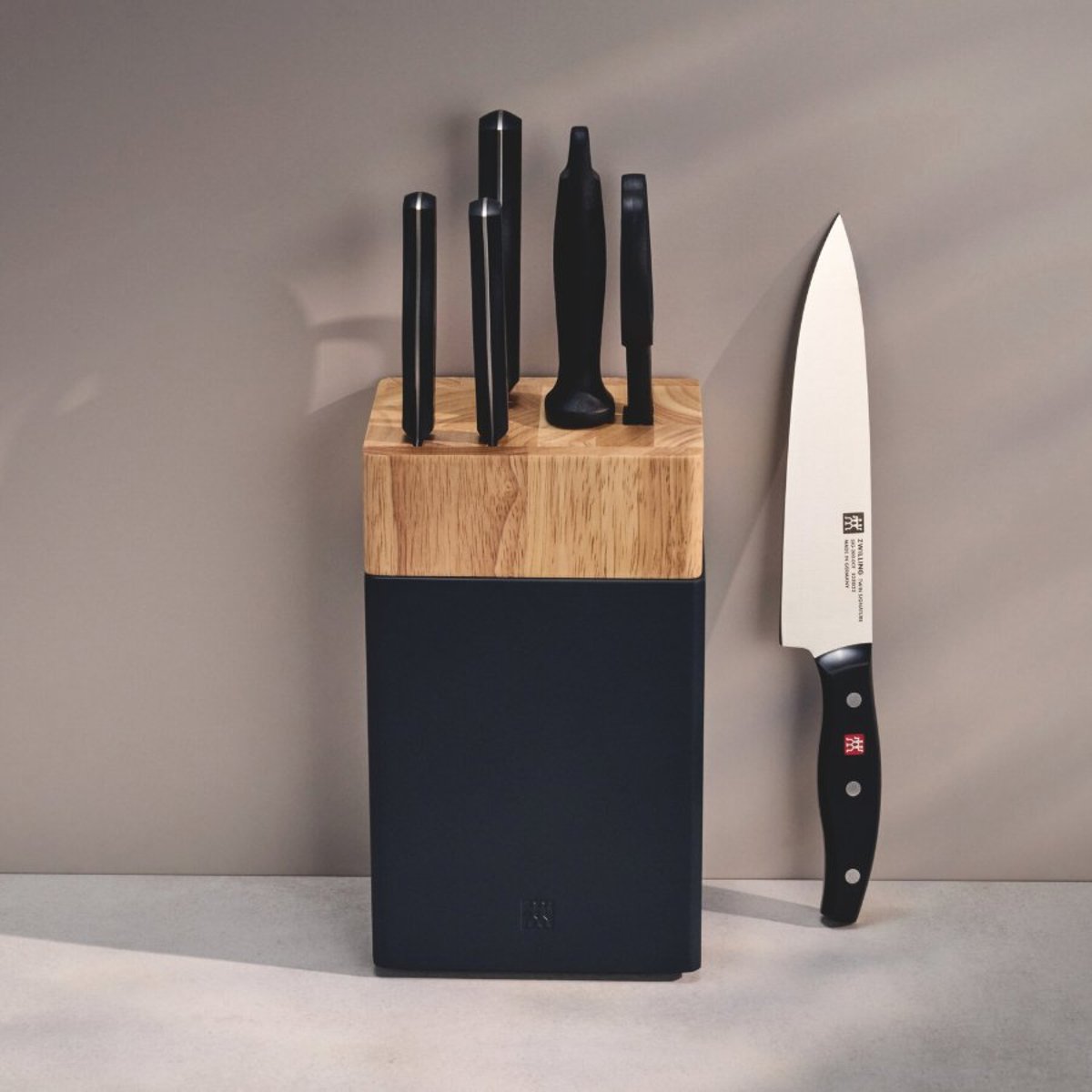 ZWILLING Signature Bloc de couteaux 7 pièces, fusil et ciseaux, acier inoxydable no-color, ZWILLING