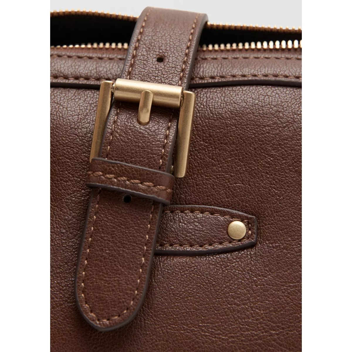 Sac bowling à boucle marron, MANGO